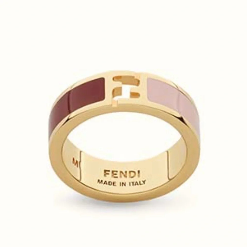 Fendi Fendista Gold and Pink Enamel Band